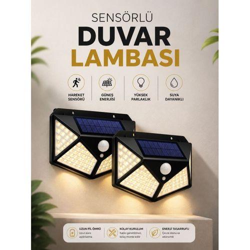 Solar Sensörlü Duvar Lambası Bahçe Lambaso Parlak Beyaz Işık Suya Dayanıklı