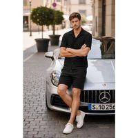 Erkek Waffle Kumaş Kısa Kollu Gömlek Şort Takım Regular Fit Yazlık İkili Set - Siyah