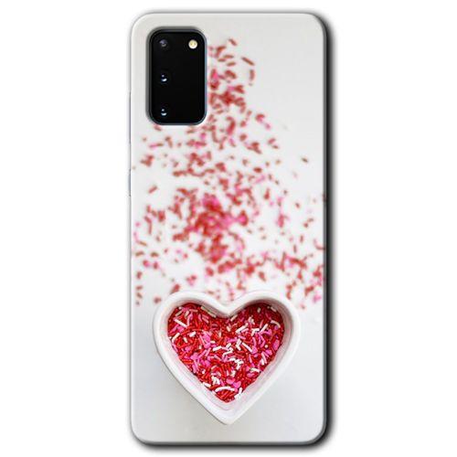 Potkal Hediye Fabrikası Samsung Galaxy S20 Kılıf HD Desen Baskılı Arka Kapak - Kalpli Şekerleme