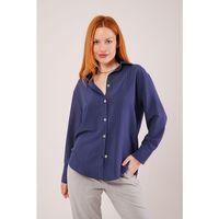 İnce Çizgi Detaylı Lacivert Gömlek