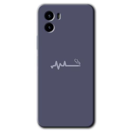 Vivo Y15s Kılıf HD Desen Baskılı Arka Kapak + Temperli Cam - Sigara Zararlıdır