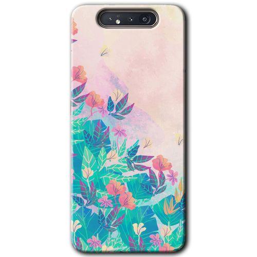 Potkal Hediye Fabrikası Samsung Galaxy A80 Kılıf HD Desen Baskılı Arka Kapak - Çizim Yapraklar