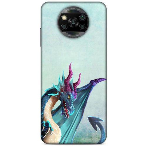 Xiaomi Redmi Poco X3 Kılıf Dragons (19) Kılıfları Mavi Ejderha