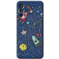 Vivo V23 5G Kılıf HD Desen Baskılı Arka Kapak - Kedi Galaksi