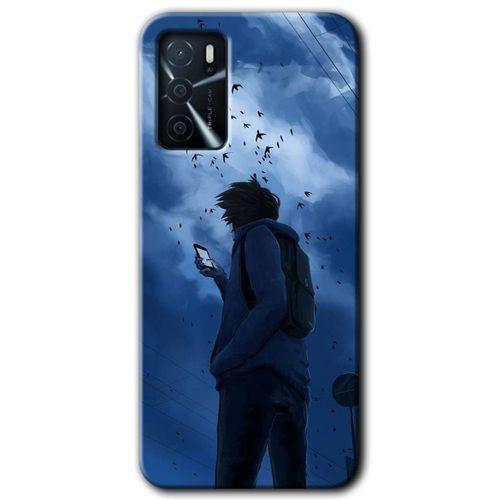 MRCİLETİSİM Oppo A16 Kılıf Baskılı Kapak - Sonbahar Yalnızlığı + 5D Tam Kaplayan Cam