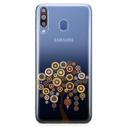 Samsung Galaxy M30 Kılıf Kahverengi Motifler Arka Kapak Koruma Desenli Full Koruyucu