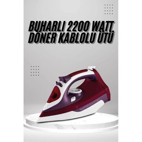 Seramik Tabanlı Kırmızı 2200 Watt Şok Buharlı Ütü