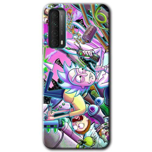 MRCİLETİSİM Huawei P Smart 2021 Kılıf HD Desen Baskılı Arka Kapak + Temperli Cam - Graffiti Çizgi Film