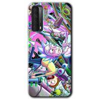 MRCİLETİSİM Huawei P Smart 2021 Kılıf HD Desen Baskılı Arka Kapak + Temperli Cam - Graffiti Çizgi Film