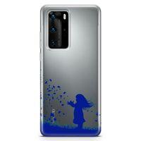 Huawei P40 Pro Kılıf Özgür Kız Arka Kapak Koruma Desenli Full Koruyucu