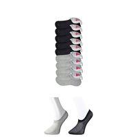 Siyah Ve Gri Kadın Görünmez Çorap 9 Çift