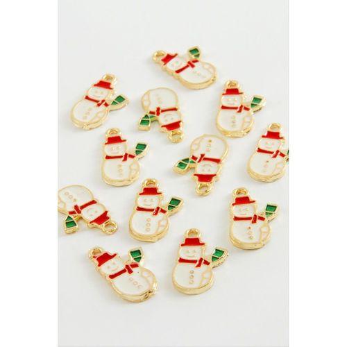 Yılbaşı Kardan Adam Mineli Kolye Ucu Küçük 1 Adet