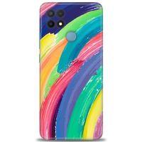 Oppo A15S Kılıf HD Baskılı Kılıf - Rengarenk + Tam Ekran Koruyucu
