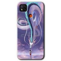 MRCİLETİSİM Xiaomi Redmi 9c Kılıf Kapak - Dragon Snake +Hayalet Ekran Yandan Gözükmez