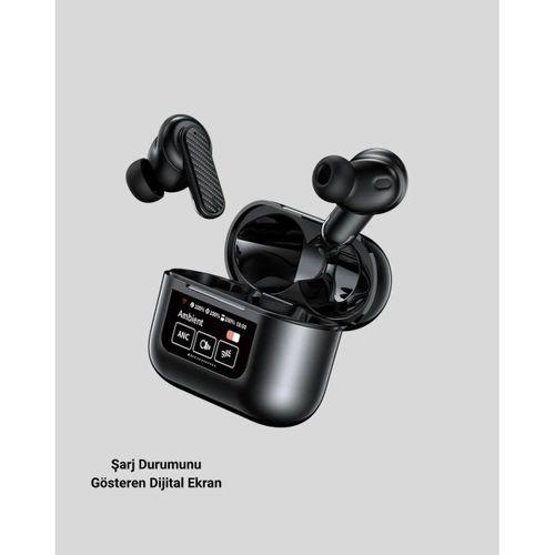Aktif Gürültü Engelleme (anc) Kablosuz Bluetooth Kulaklık – Dijital Ekranlı, Dokunmatik Ve Uzun Pil Ömürlü
