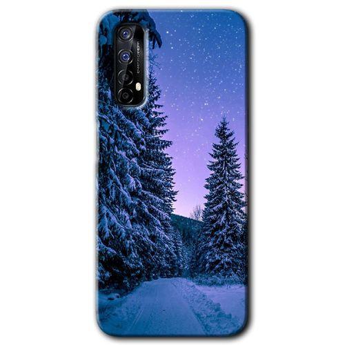 Realme 7 Kılıf HD Desen Baskılı Arka Kapak - Kış Manzarası + Kırılmaz Cam