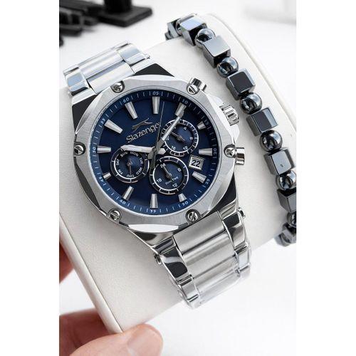 Slazenger Çelik Kordon İç Fonksiyonları Aktif 10 Atm+Bileklik Hediyeli Erkek Kol Saati VS.BLKT.0889