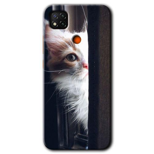Xiaomi Redmi 9c Kılıf Baskılı Arka Kapak - Kedi Bakışı +Tam Ekran Koruyucu