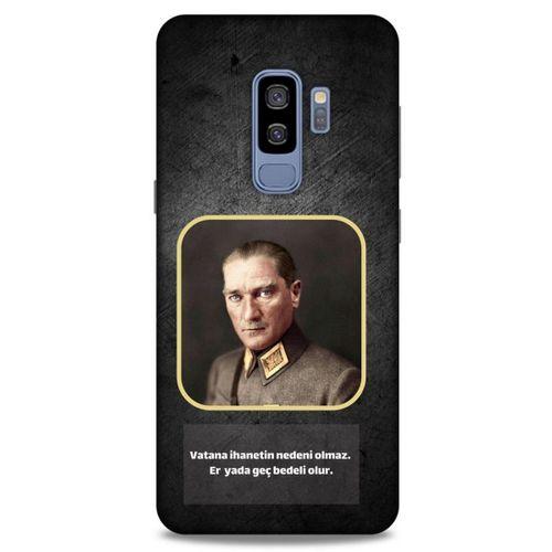 Samsung Galaxy S9 Plus Kılıf Atatürk (3) Kapak Antrasit