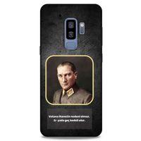 Samsung Galaxy S9 Plus Kılıf Atatürk (3) Kapak Antrasit