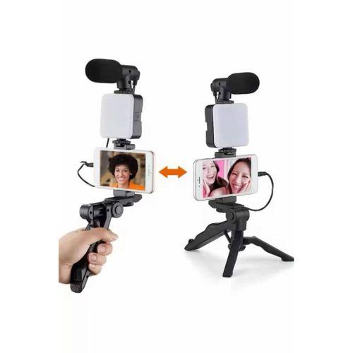 Telefon Tutucu Mikrofonlu Işıklı Youtuber Video Kayıt