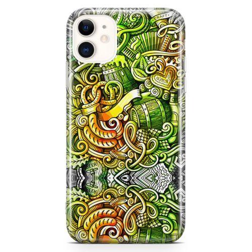 Apple iPhone 11 Kılıf Gece Yaşamı Doodle Arka Kapak Koruma Desenli Full Koruyucu