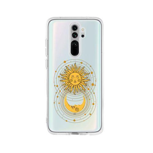 Redmi Note 8 Pro Moon & Sun Desenli Premium Şeffaf Silikon Kılıf