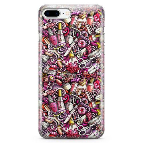 Apple iPhone 7 Plus Kılıf Manikur Pedikür Kozmetik Arka Kapak Koruma Desenli Full Koruyucu