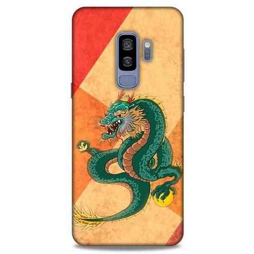 Samsung Galaxy S9 Plus Kılıf Dragons (24) Darbe Emici Kılıf Tatoo Yeşil Ejderha