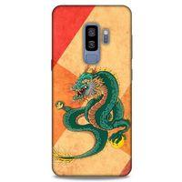Samsung Galaxy S9 Plus Kılıf Dragons (24) Darbe Emici Kılıf Tatoo Yeşil Ejderha