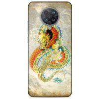 İnfinix Note 7 Kılıf Dragons (21) Koruyucu Kapak Ejderha Dövme Sarı