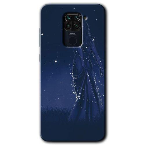 Xiaomi Redmi Note 9 Kılıf Baskılı Kapak - Gecenin Kraliçesi + 5D Tam Kaplayan Cam