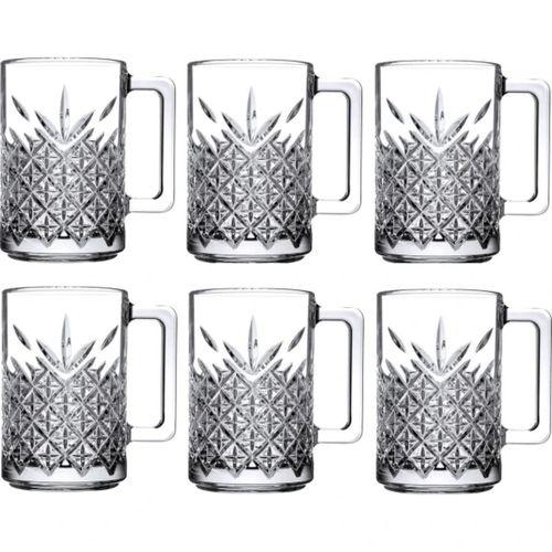 6'lı Kulplu Kristal Meşrubat Bardağı