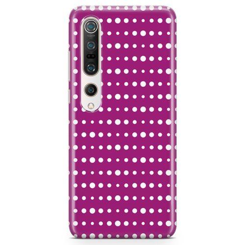 Xiaomi Mi 10 Pro Kılıf Fuşya Puantiye Arka Kapak Koruma Desenli Full Koruyucu