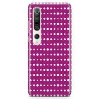 Xiaomi Mi 10 Pro Kılıf Fuşya Puantiye Arka Kapak Koruma Desenli Full Koruyucu