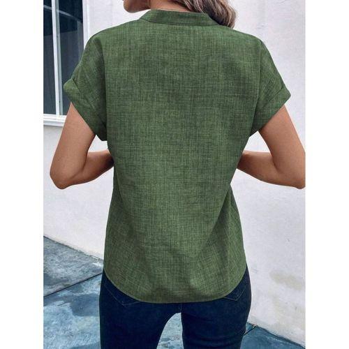 Kadın Kısa Kollu Hakim Yaka Sofya Bluz