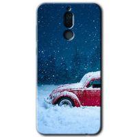 MRCİLETİSİM Huawei Mate 10 Lite Kılıf HD Desen Baskılı Arka Kapak + Temperli Cam - Karlı Vosvos