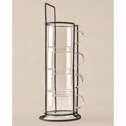 Standlı Borosilikat 4'lü Fincan Seti