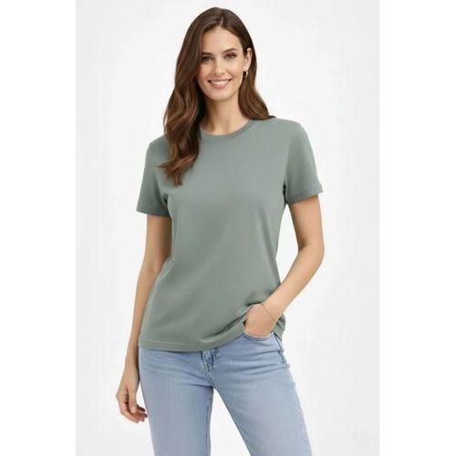 Bisiklet Yaka Tişört Regular Kalıp Basic Pamuklu Günlük Kullanım T-shirt - Mint Yeşili