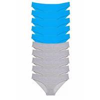 10 adet Süper Eko Set Likralı Kadın Slip Gri Mavi