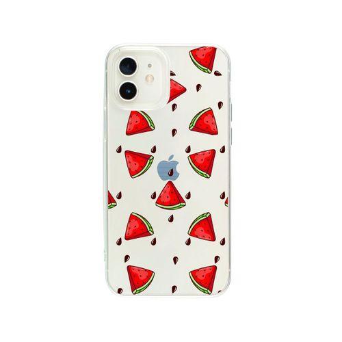 iPhone 12 Karpuz Dilimleri Desenli Premium Şeffaf Silikon Kılıf