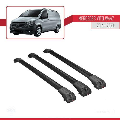 Mercedes Vito (W447) 2014 ve Sonrası ile uyumlu ACE-1 Ara Atkı Tavan Barı SİYAH 3 ADET BAR