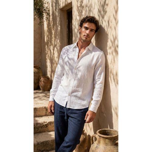 Erkek Armürlü Yarım Oversize Müslin Gömlek