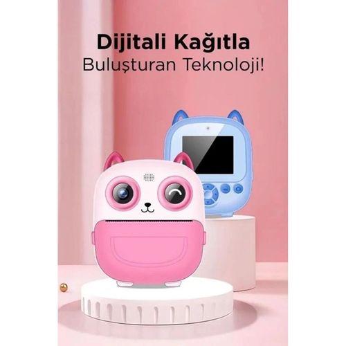 Dijital Video Fotoğraf App Destekli Çocuk Kamerası Termal Resim Kağıt Baskılı Yazıcı Mavi