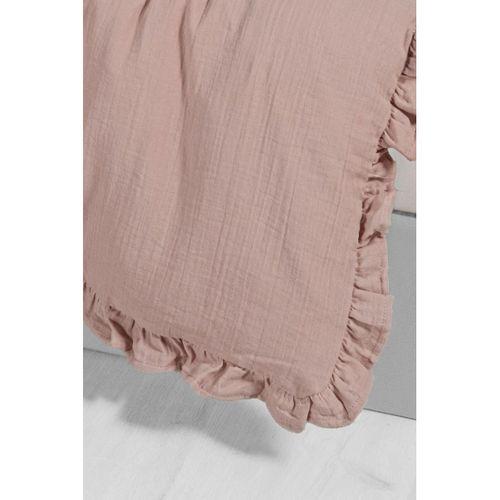 Kanz 2 Kat Fırfırlı Bebek Müslin Nevresim Knz-023 Pudra