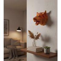 Gold Renk 3d Kurt Başı Duvar Dekoru