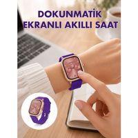 Pembe Mor Ve Metal Kordonlu Akıllı Saat Hediye Seti