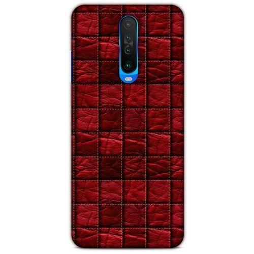 Xiaomi Redmi K30 Kılıf Patchwork (12) Koruyucu Silikon Kırmızı Bordo