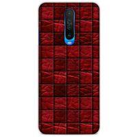 Xiaomi Redmi K30 Kılıf Patchwork (12) Koruyucu Silikon Kırmızı Bordo