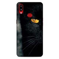 Lopard Samsung Galaxy A10s Uyumlu Kılıf Kediler (42) Rugged Armor Kılıf Siyah Kedi